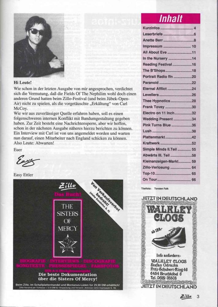 Zillo 10/1991 Inhalt