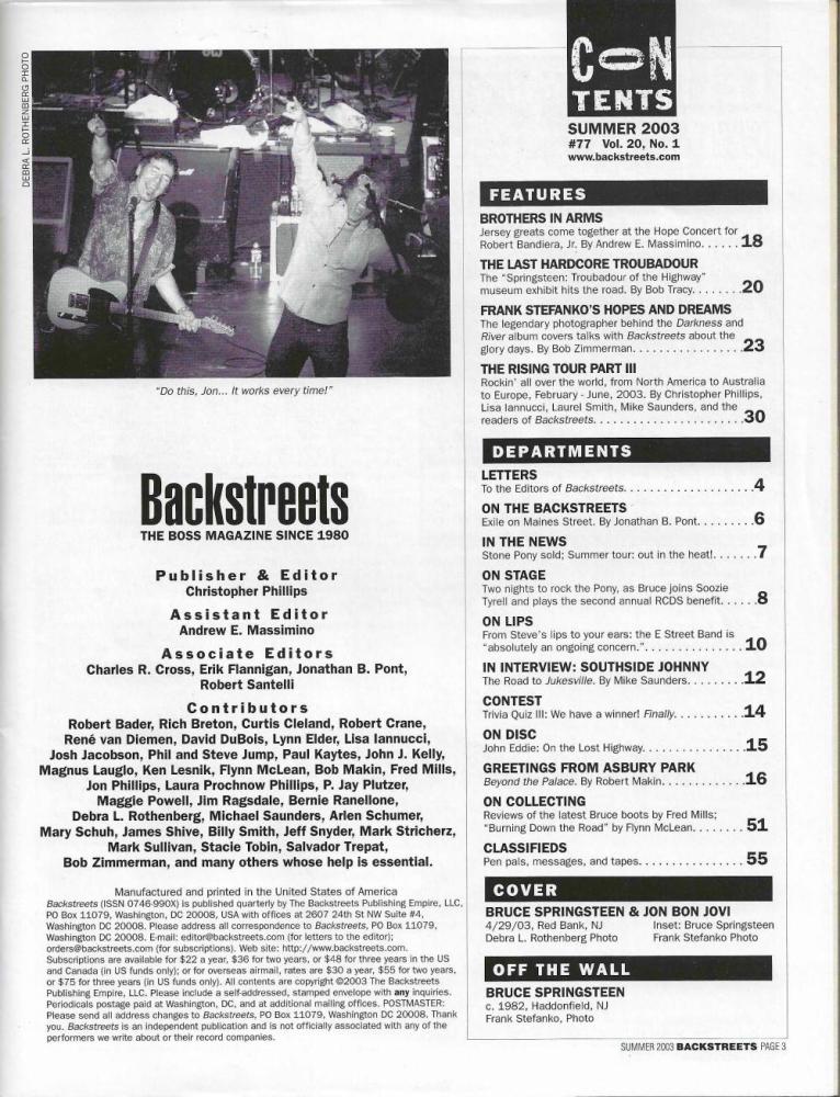 Backstreets 77 Inhalt