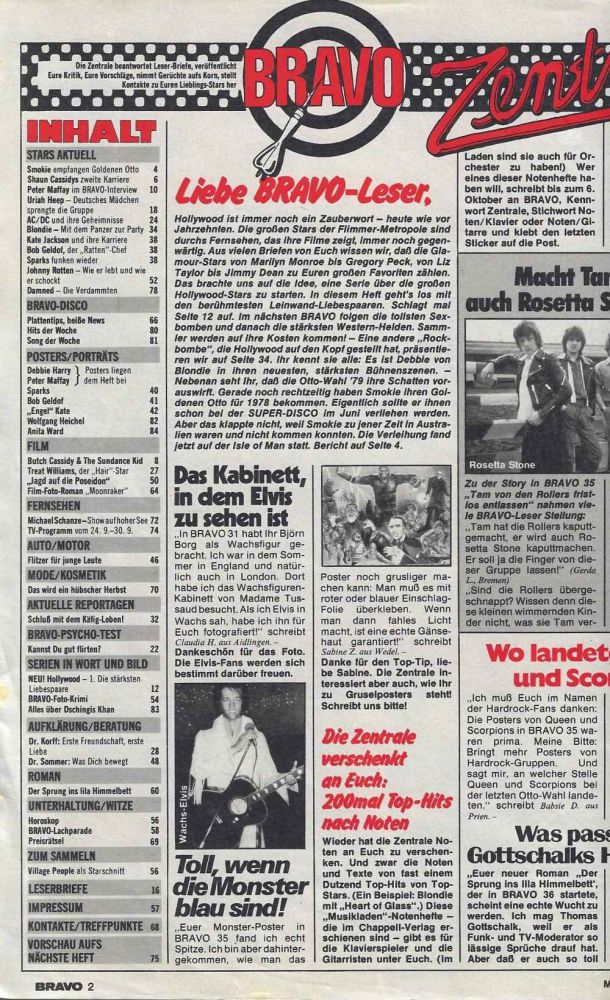 Bravo Heft 39/1979 Index