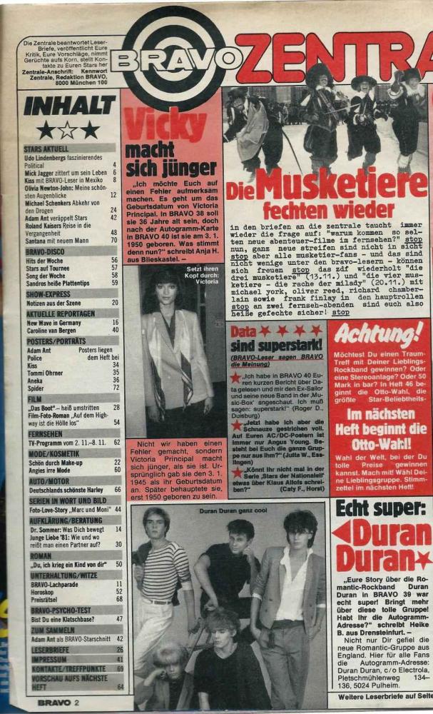 Bravo issue 45-1981 content