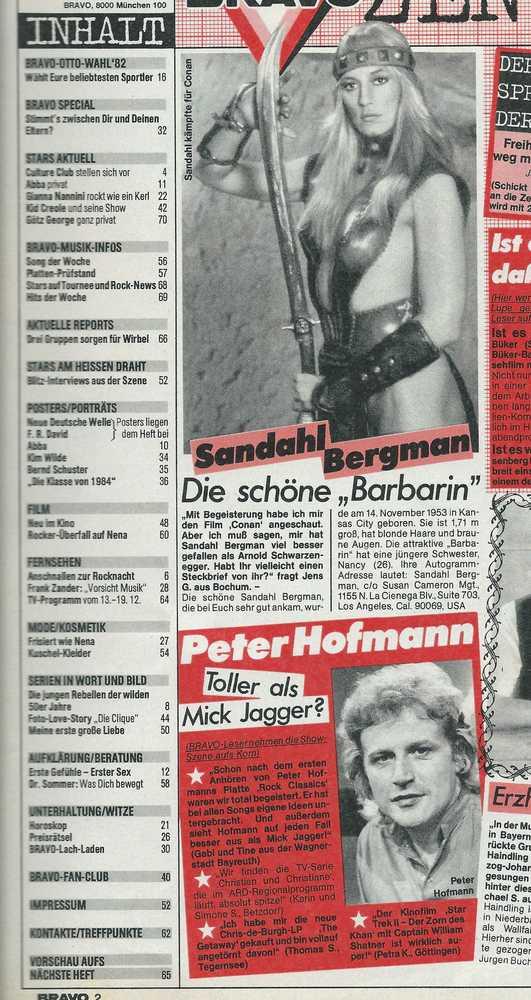 Bravo Heft 50/1982 Inhalt