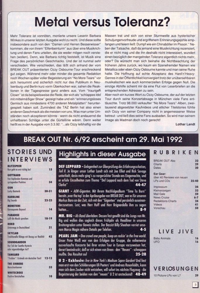break out 05 1992 Inhalt