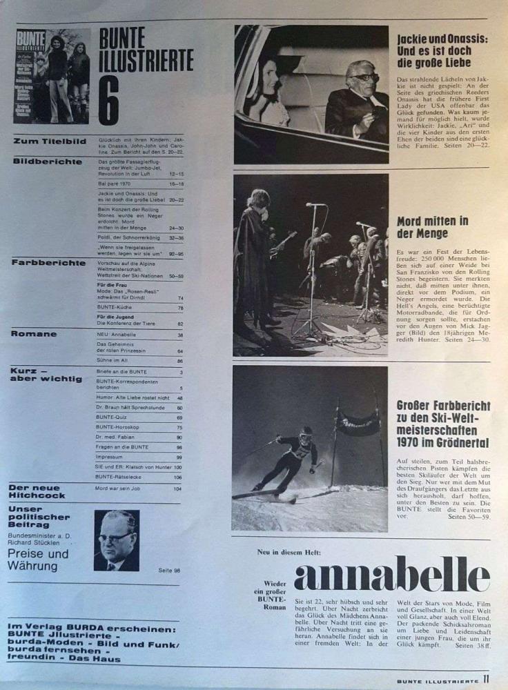 bunte 06-1970 Inhalt