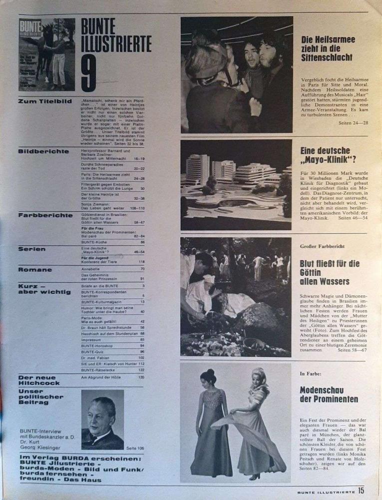 bunte 09-1970 Inhalt