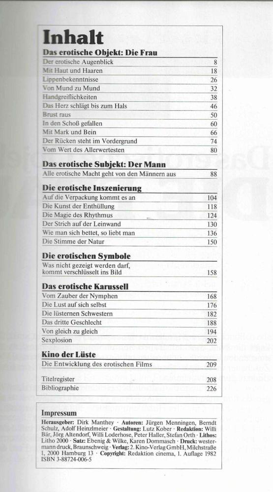 cinema filmbuch 1982 kino der lueste Inhalt