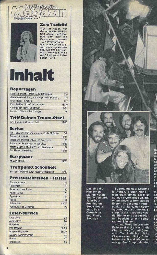 Freizeit-Magazin 08/1979 Inhalt