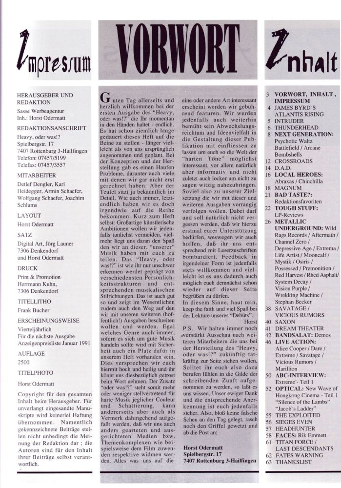 Heavy oder was 12 1991 Inhalt