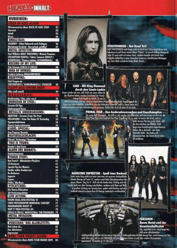heavy magazin 122 Inhalt a
