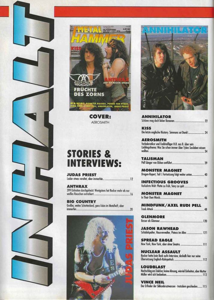 Metal Hammer 05/1993 Inhalt a