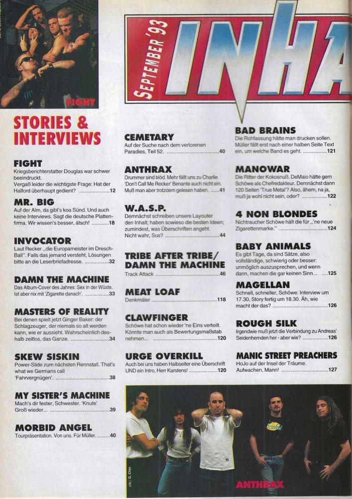 Metal Hammer 09-1993 Inhalt a
