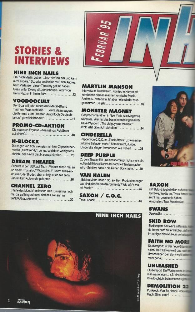 Metal Hammer Magazine 02-1995 content a