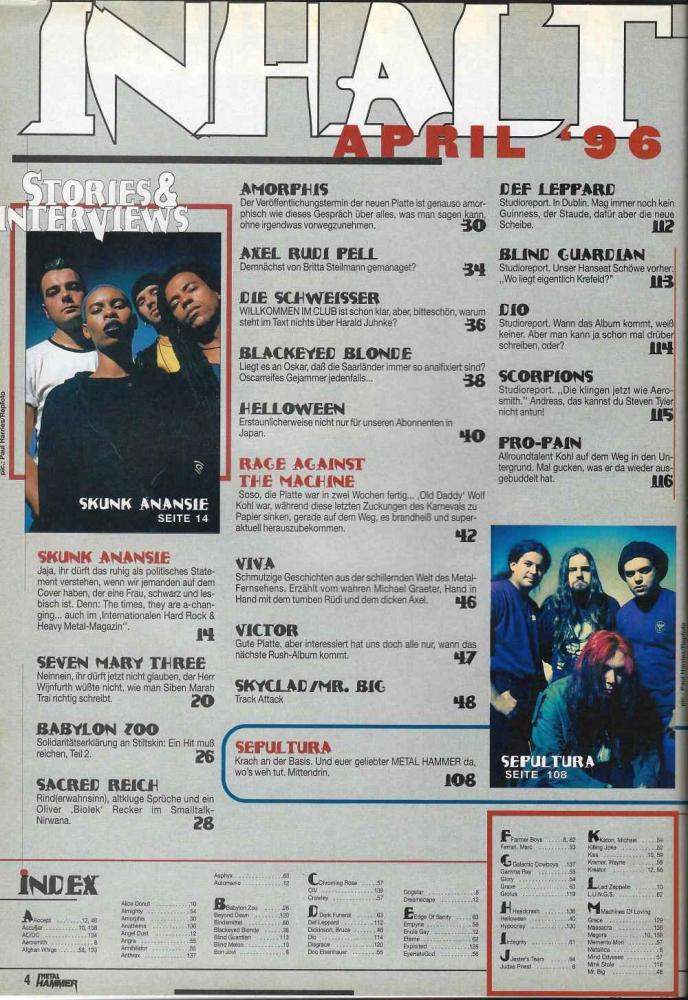 Metal Hammer 04/1996 content a