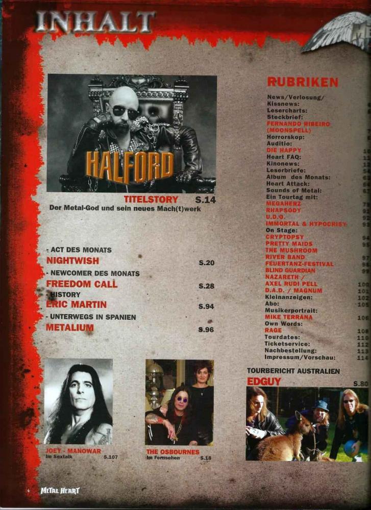 Metal Heart - Hardrockmagazin (07-08/2002) Inhalt a