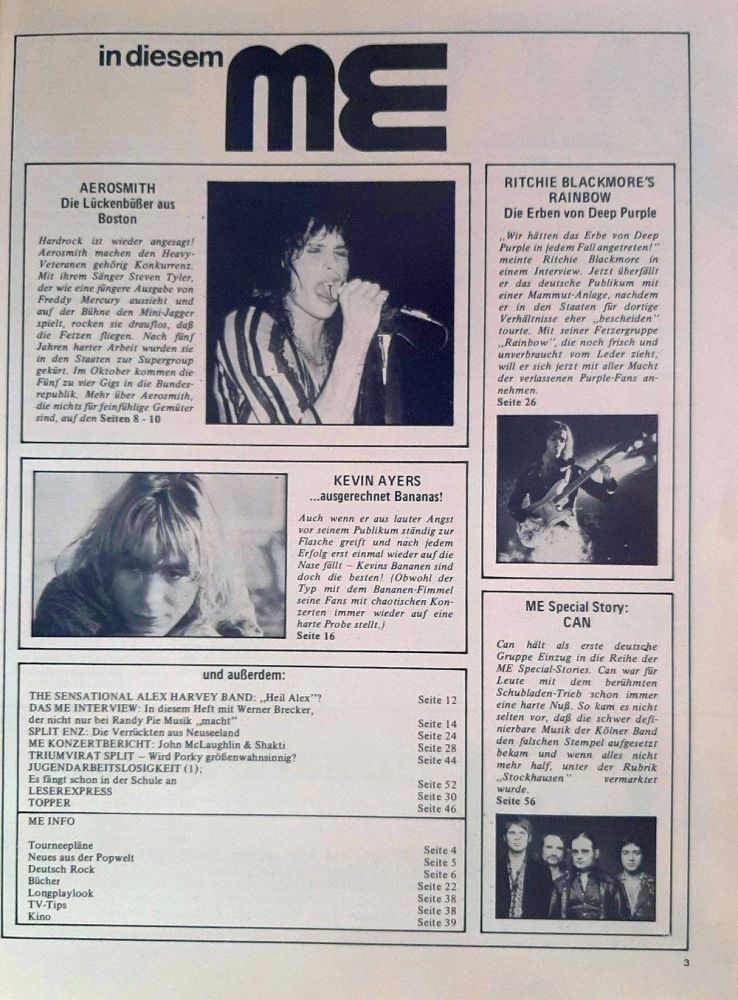 musik express 10 1976 index