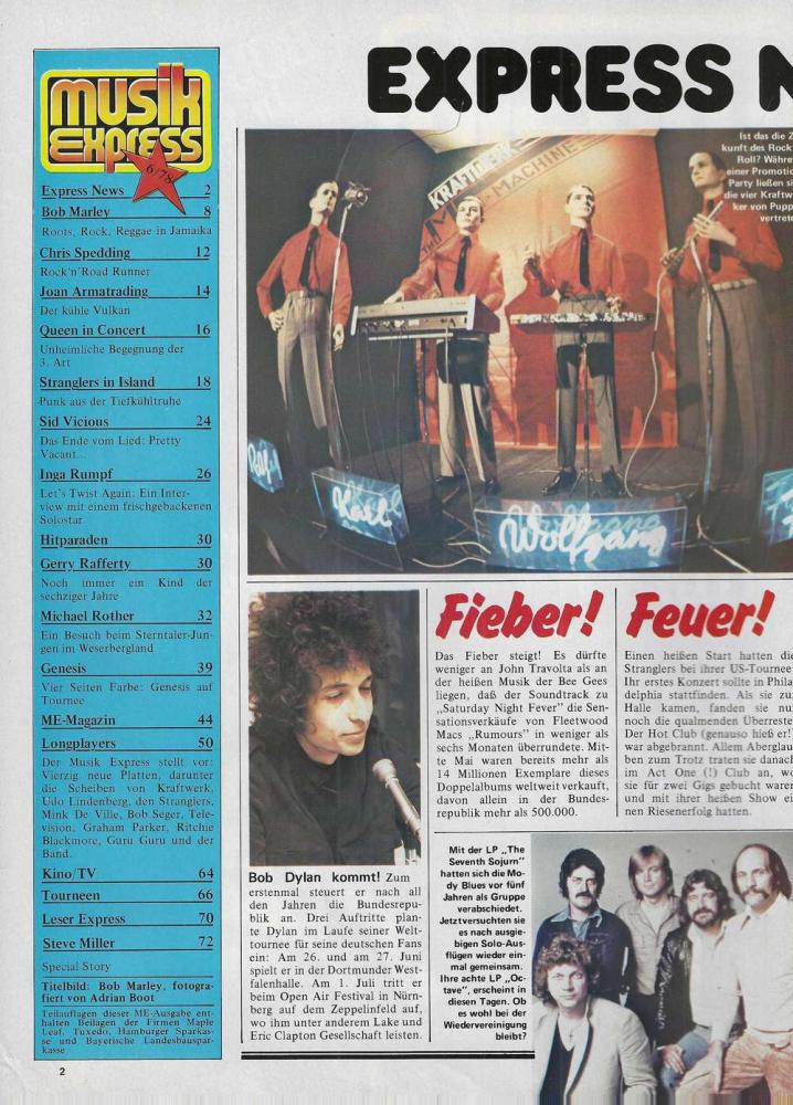 musik express 06 1978 Inhalt