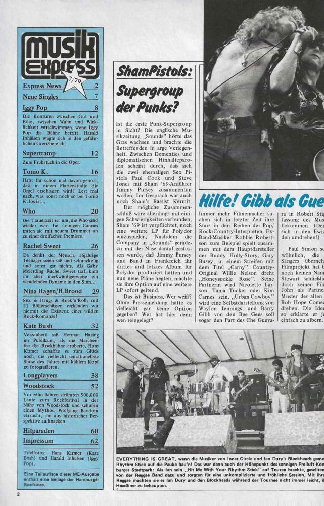 Musik-Express - July 1979 content