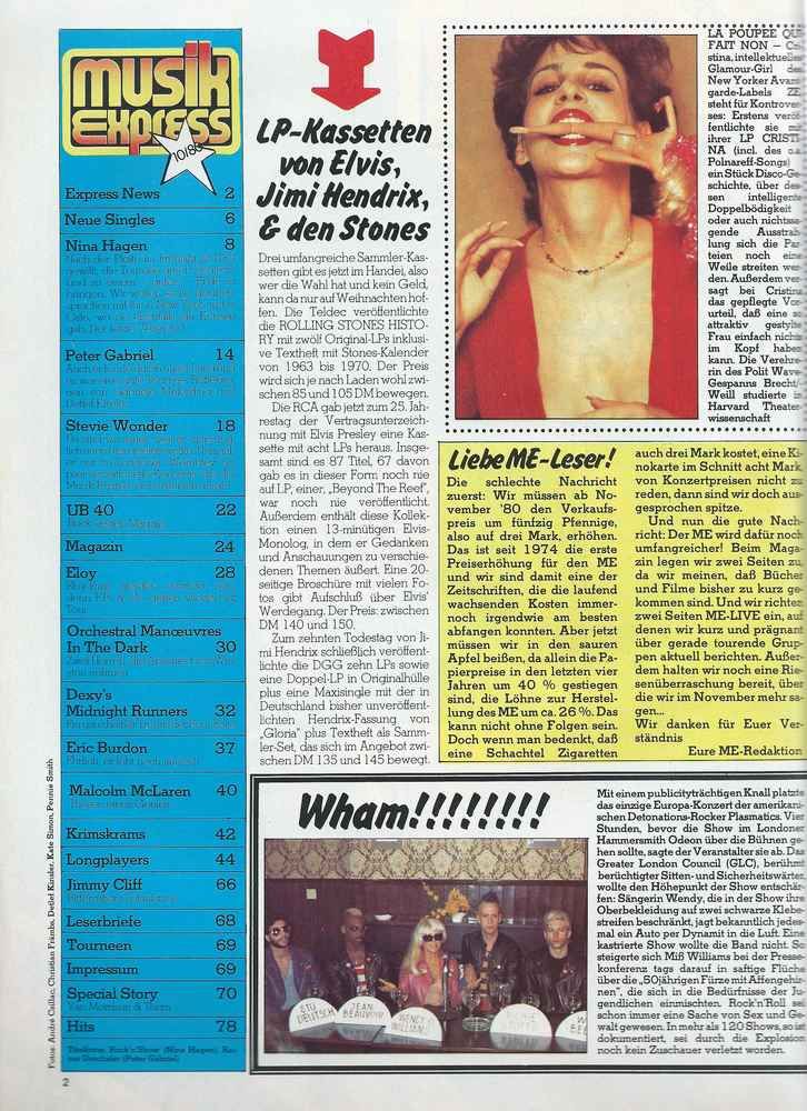 Musik-Express - Ausgabe Nummer 10/80