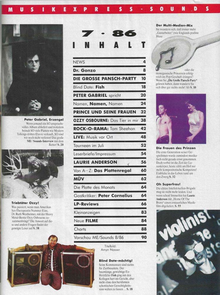 ME Sounds 07 1986 Inhalt