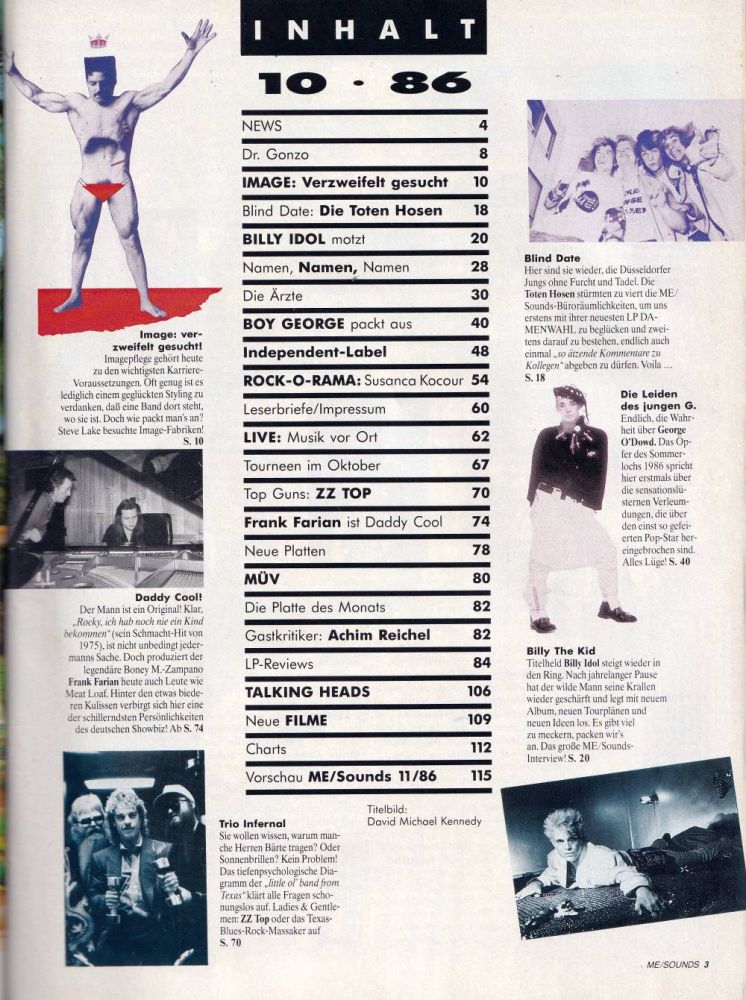 ME Sounds 10 1986 Inhalt