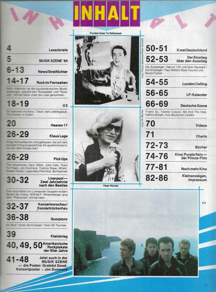 Musik Szene 10/84 content