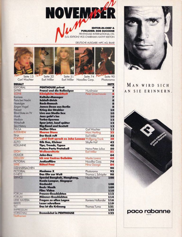 penthouse 11 1994 index