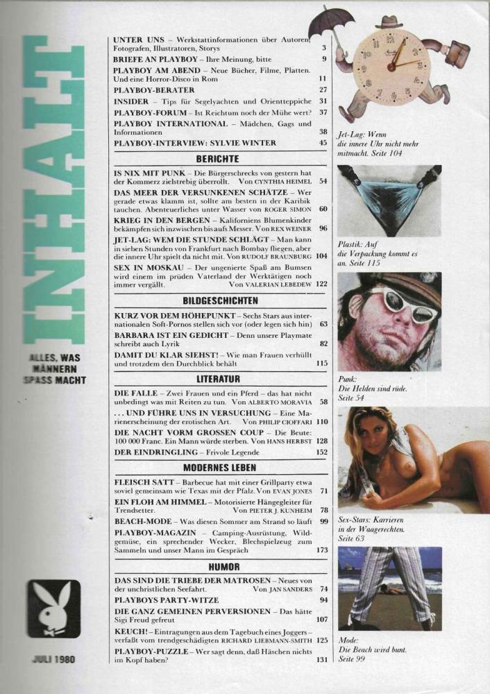 playboy 07 1980 Inhalt
