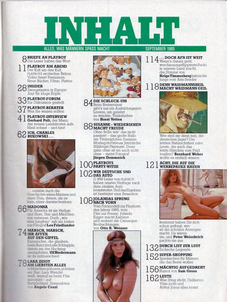 playboy 09 1985 Index