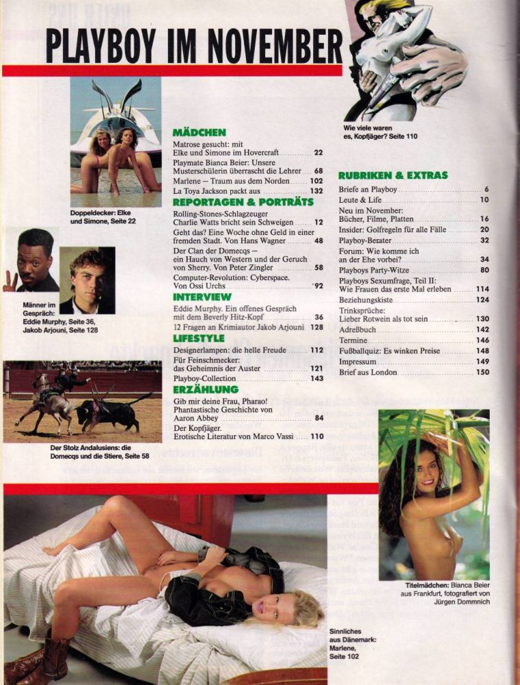 playboy 11 1991 Index
