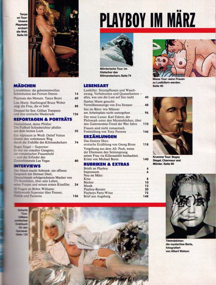 playboy 03 1992 Index