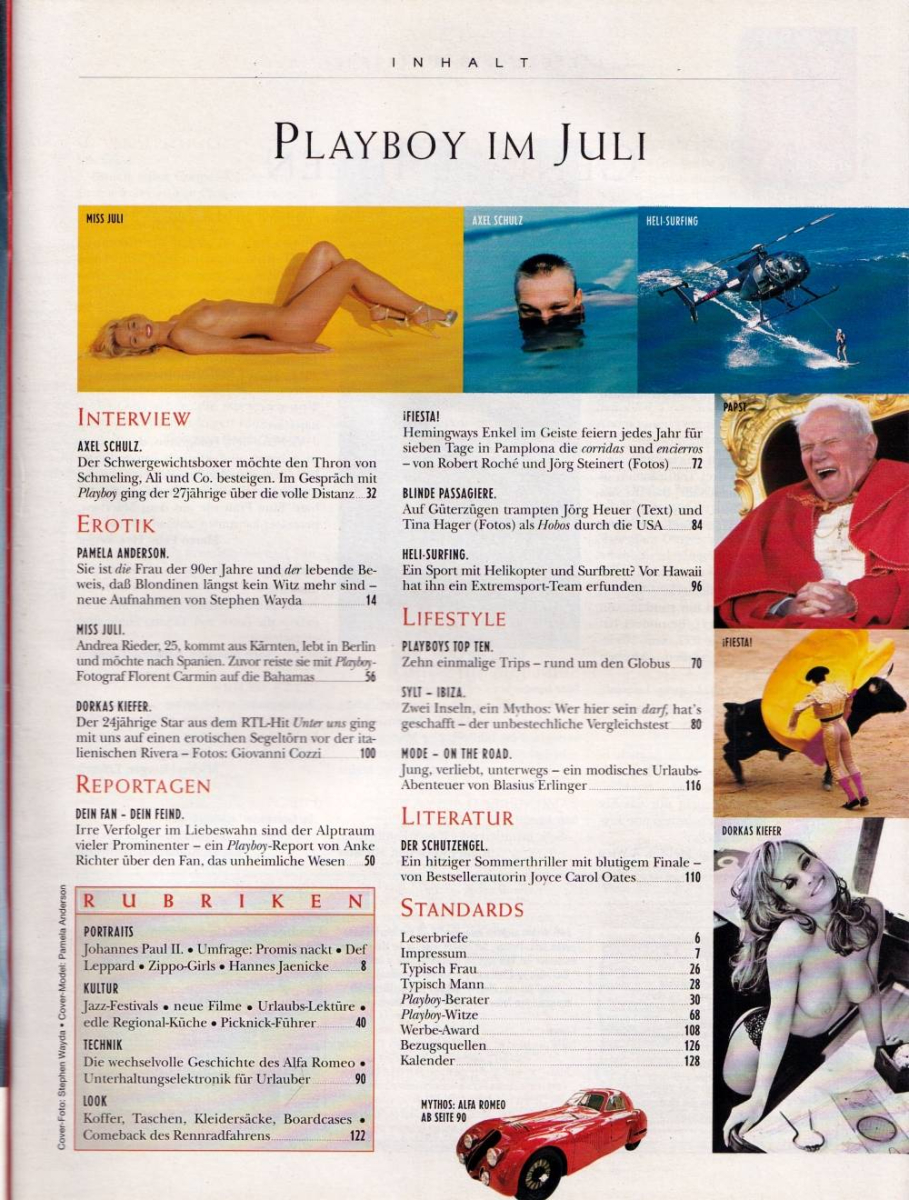 playboy 07 1996 Index