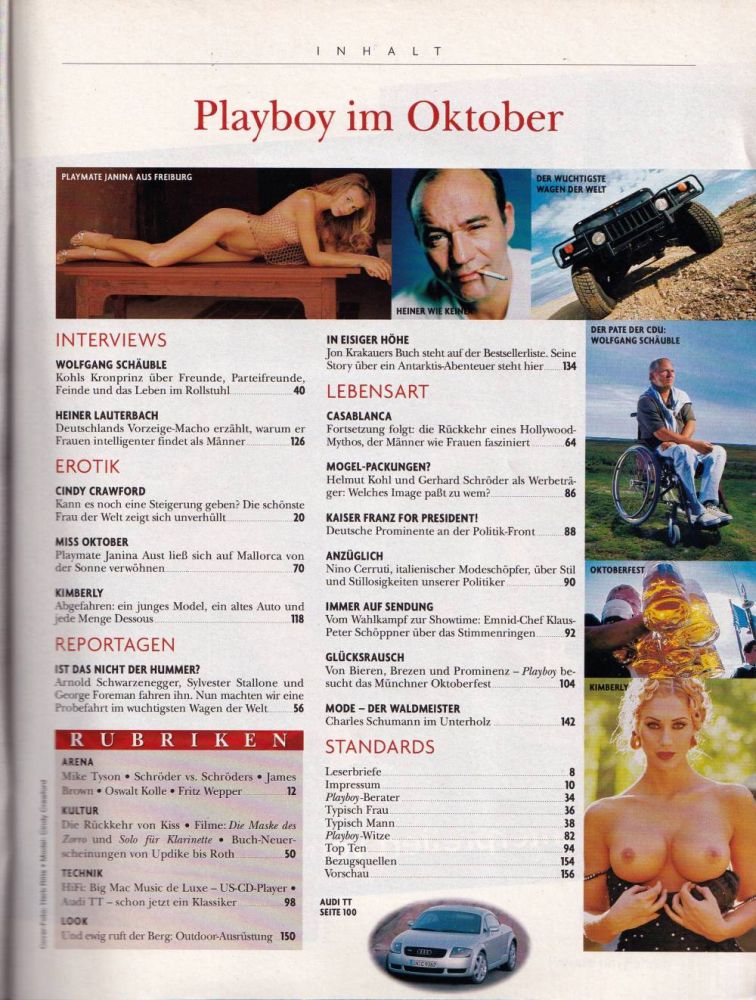 playboy 10 1998 Index