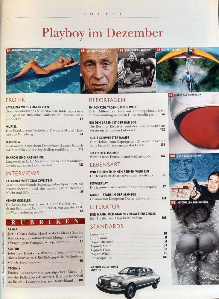 playboy 12 1998 Index