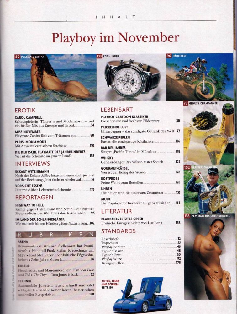 playboy 11 1999 index