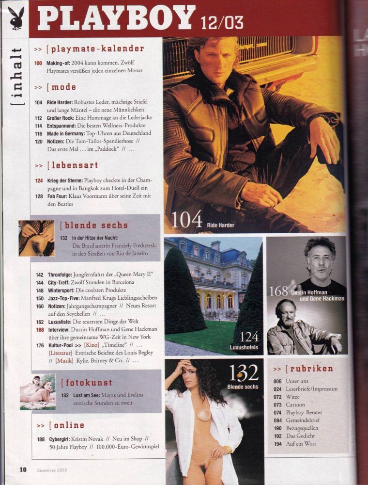 playboy 12 2003 Index b