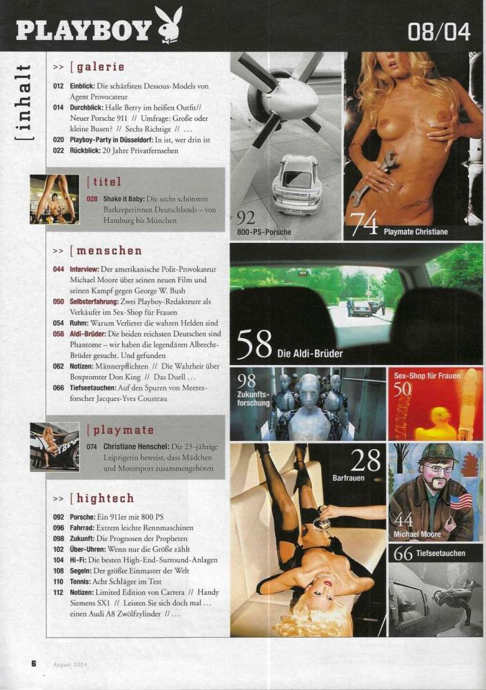 playboy 08 2004 Inhalt a