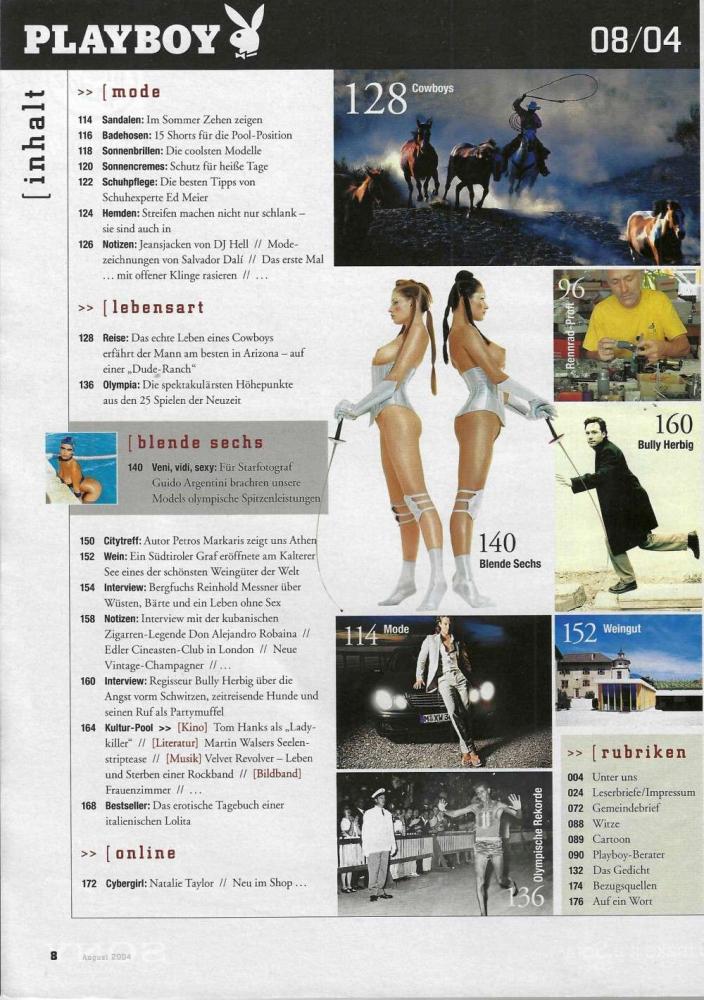 playboy 08 2004 Inhalt b