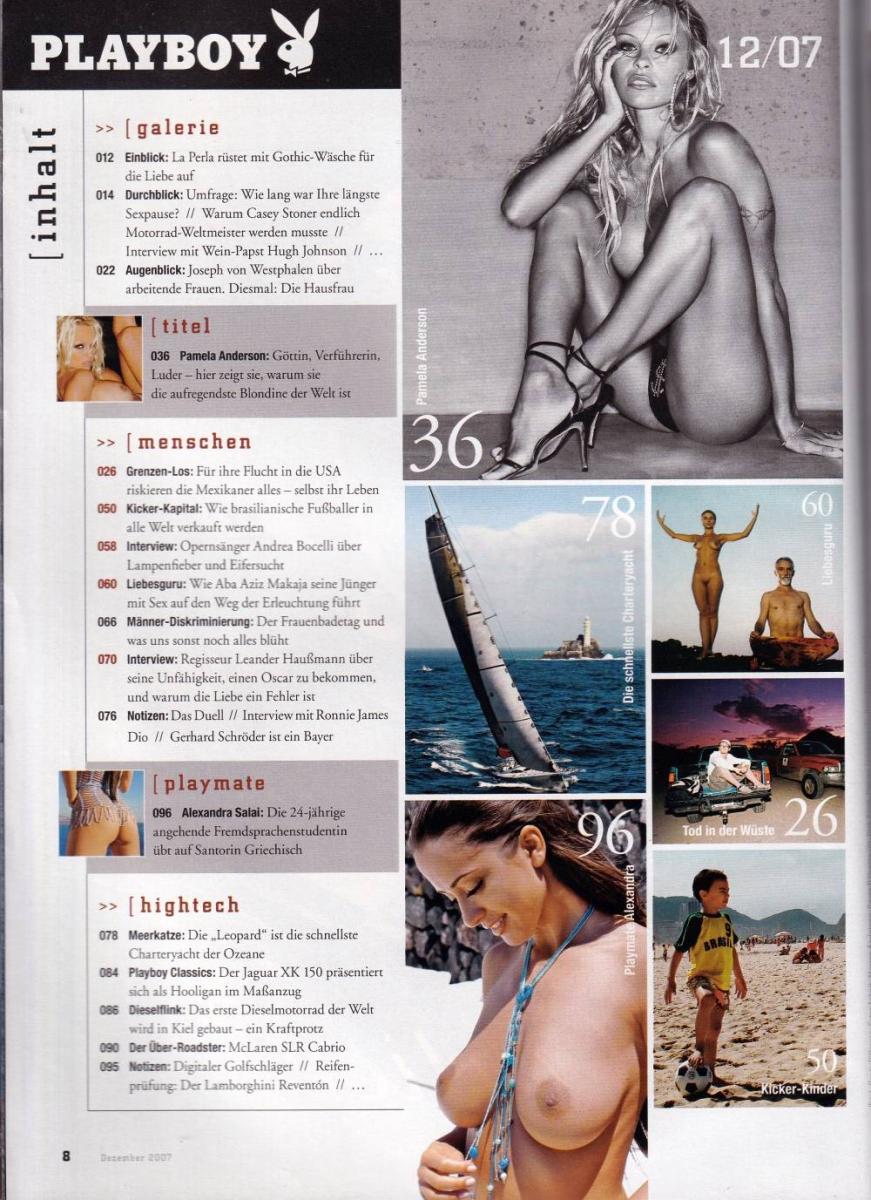 playboy 12 2007 Index A