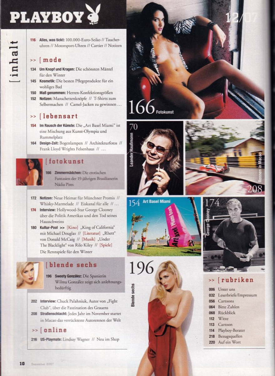 playboy 12 2007 Index B