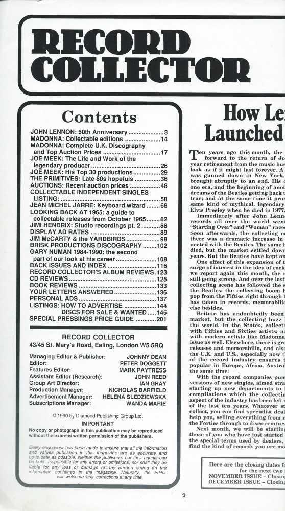 Record Collector - issue 134: content