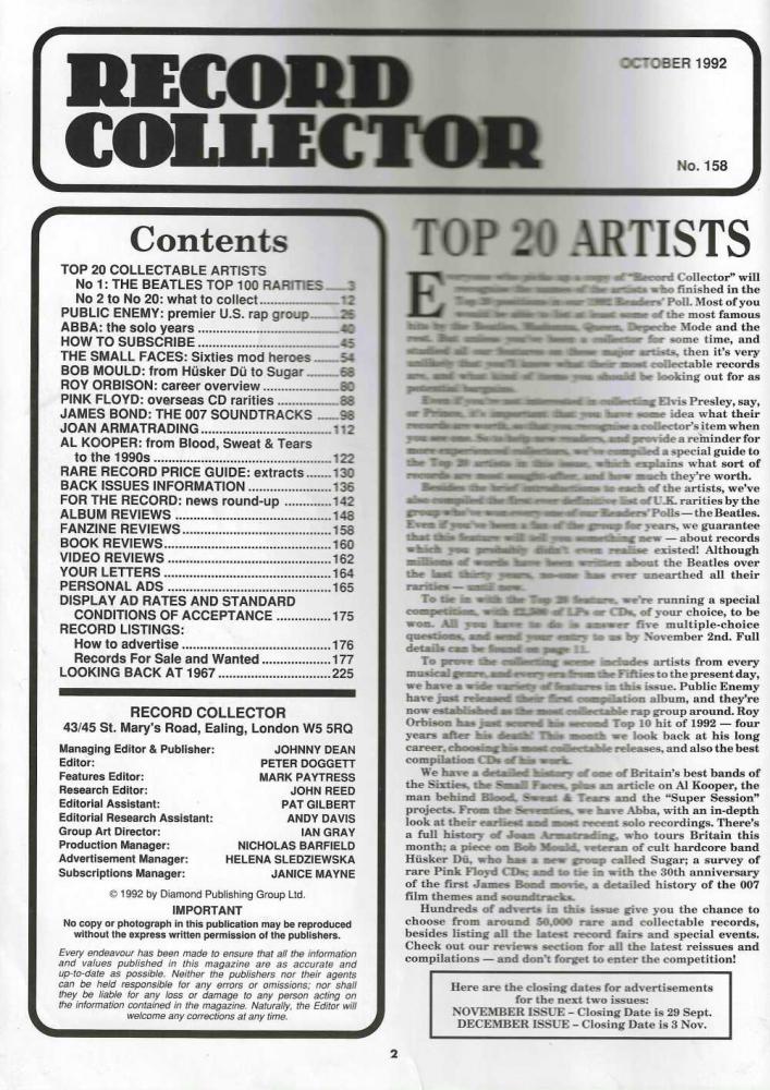 Record Collector 158 Inhalt