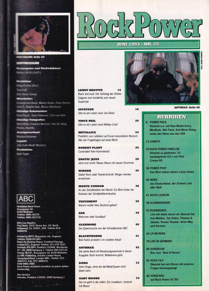 rock power 06 1993 Inhalt