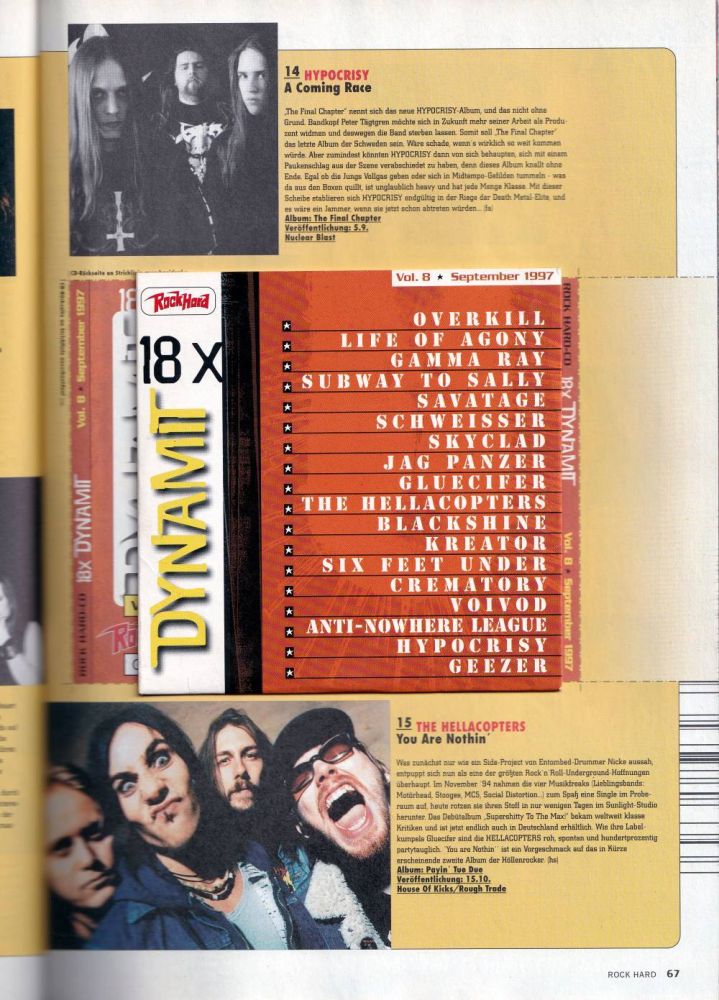 rock hard 09 1997 Heft CD