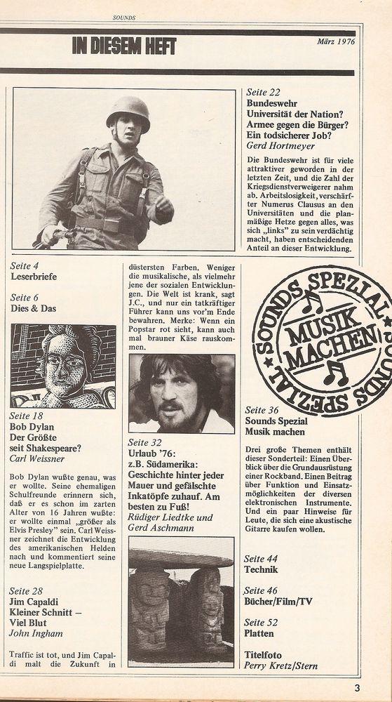 Sounds März 1976 content