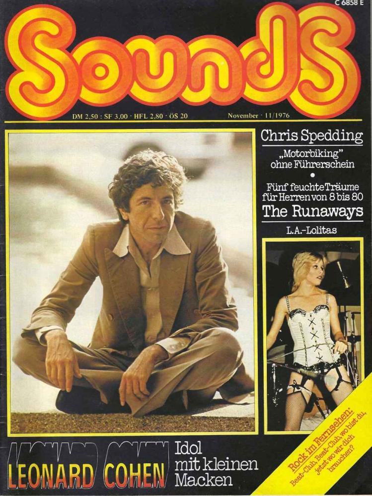 Sounds November 1976 Titelseite