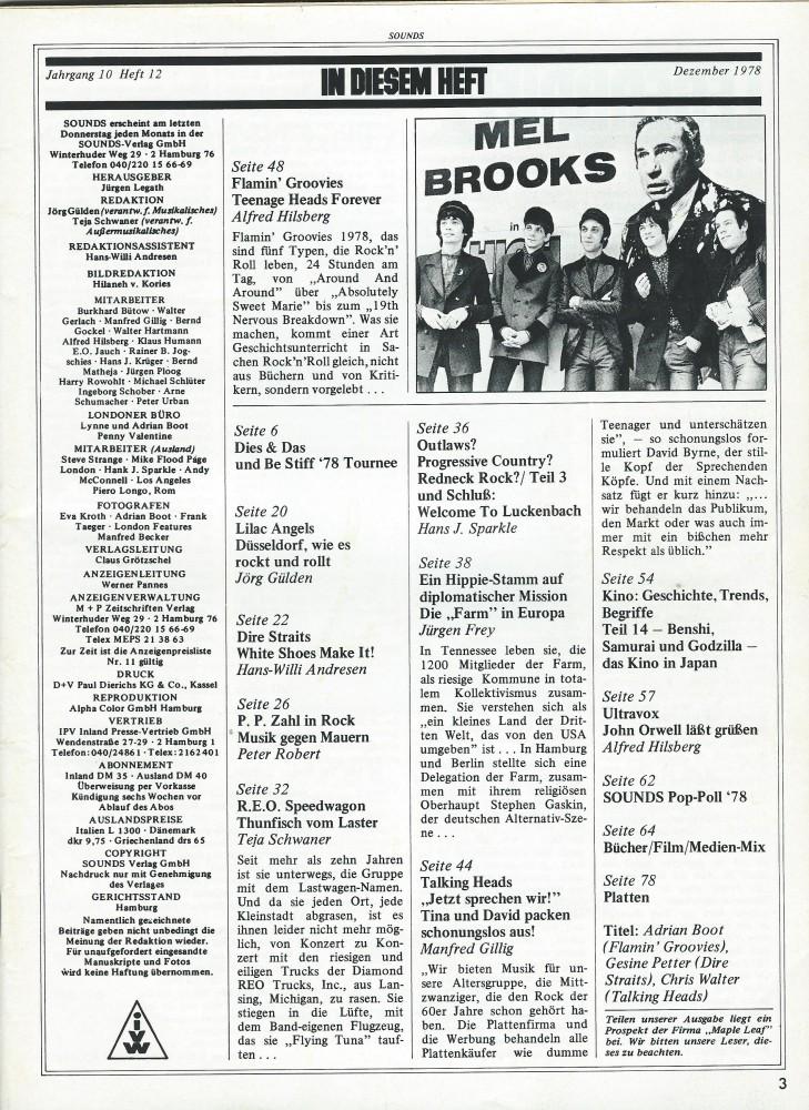 Sounds Musikmagazin Dezember 1978