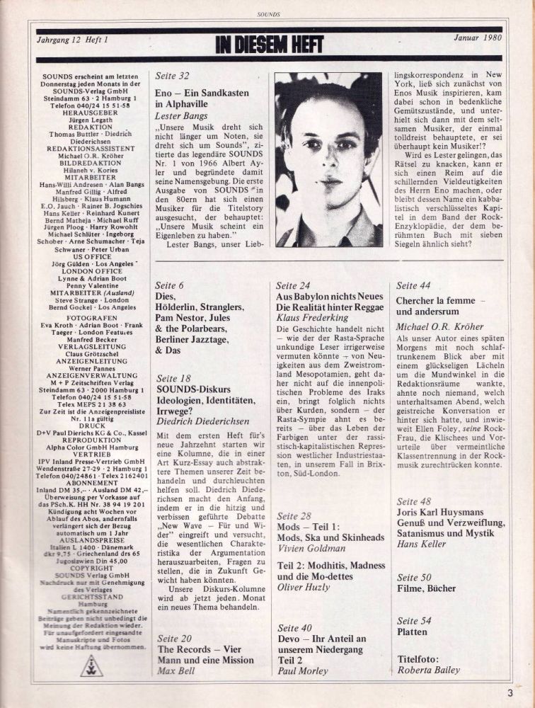Sounds January 1980 index