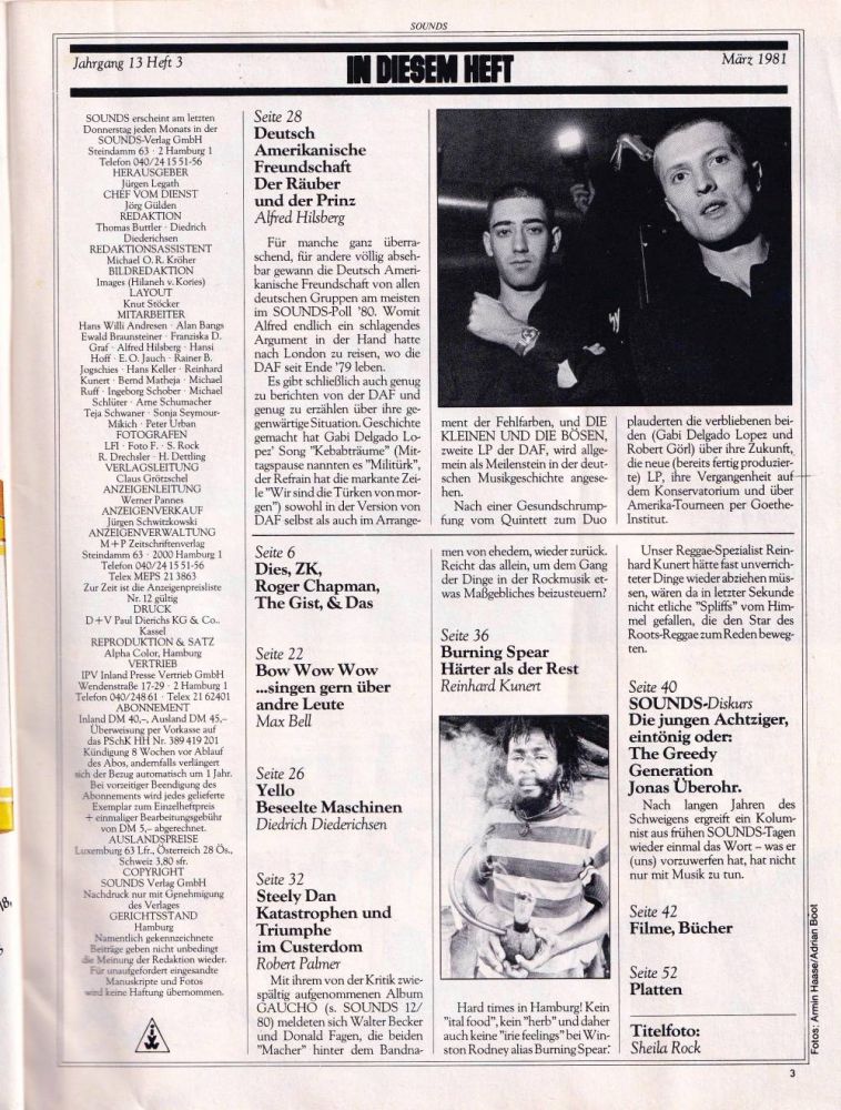 Sounds March 1981 content