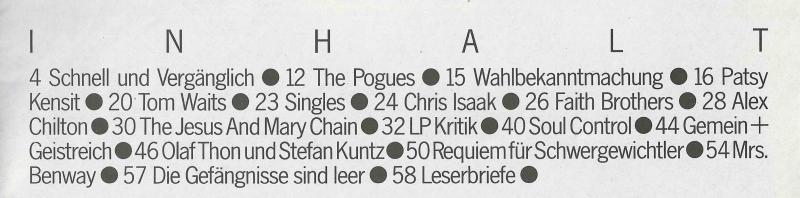 Spex 12/1985 index