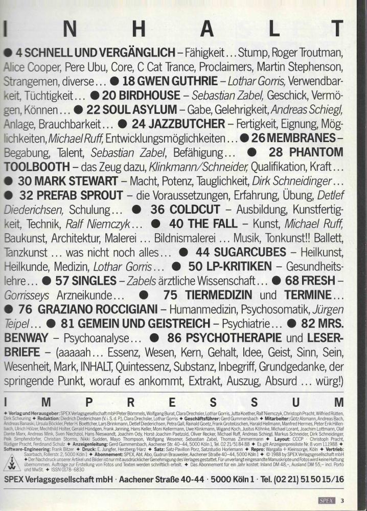 Spex 05/1988 content