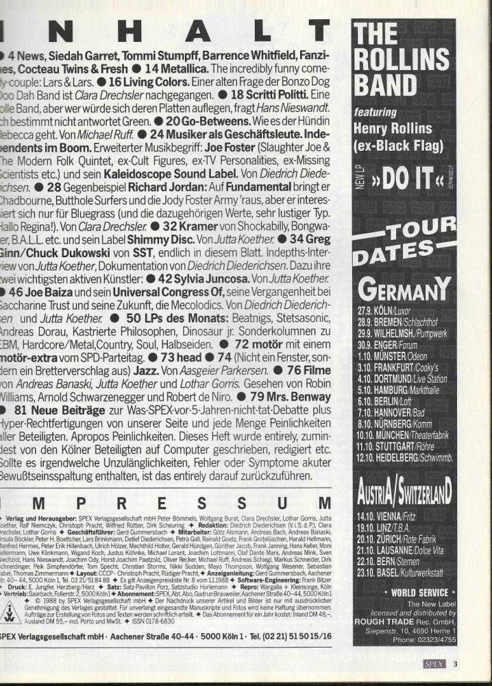 Spex 10/1988 content